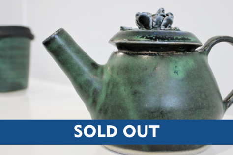 handmade ceramic kettle with sold out banner across the image