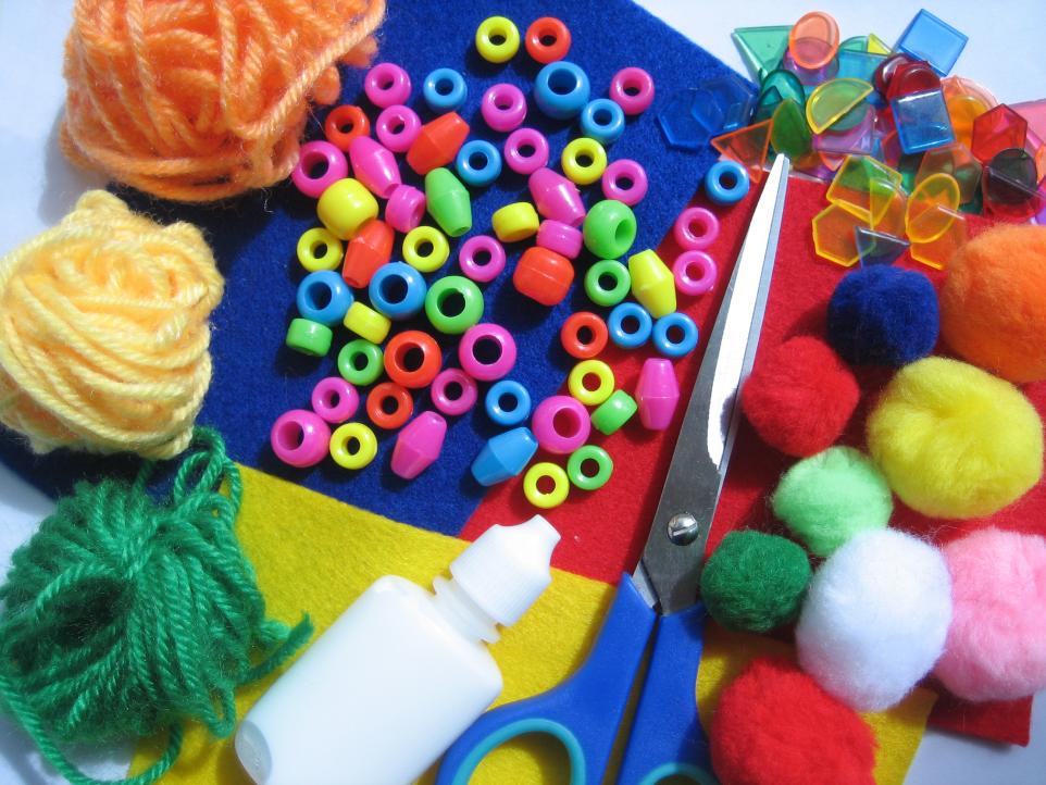 Colourful craft materials 