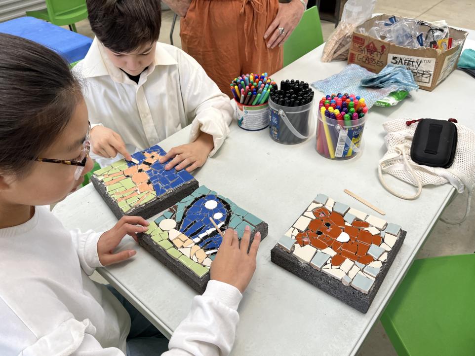 children's mosaic paver workshop