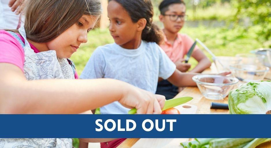 sold out text overlay kids cooking class