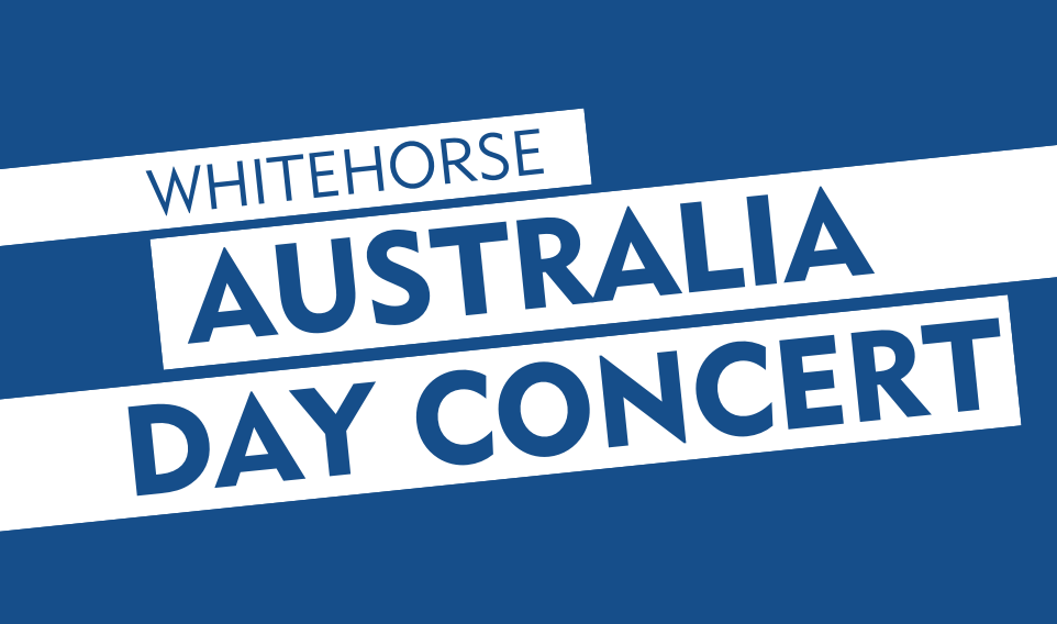 australia day concert banner on blue background