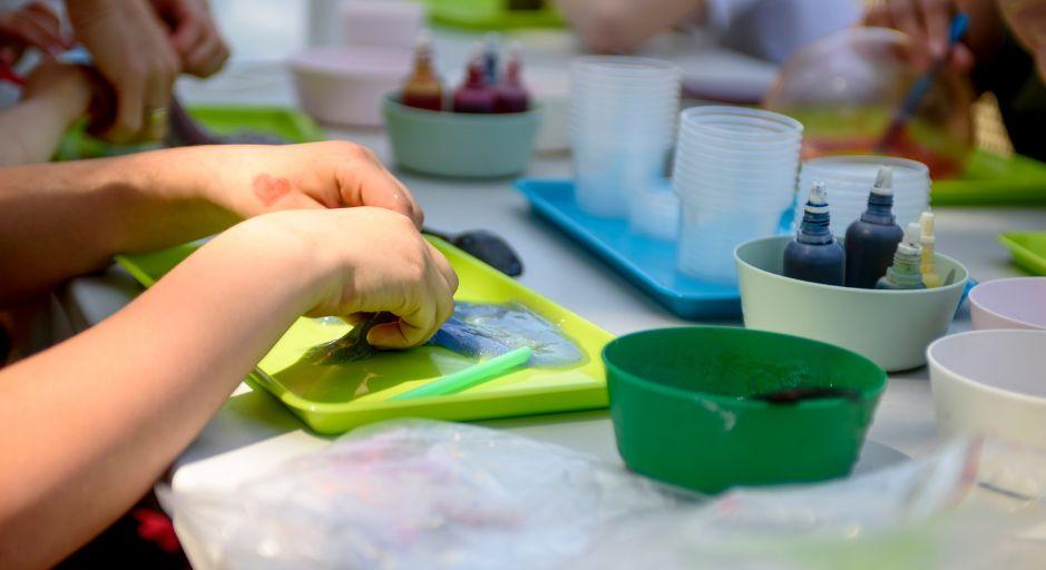 Children making slime