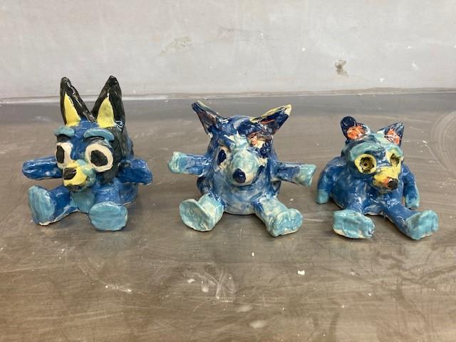kids clay artworks bluey dogs 