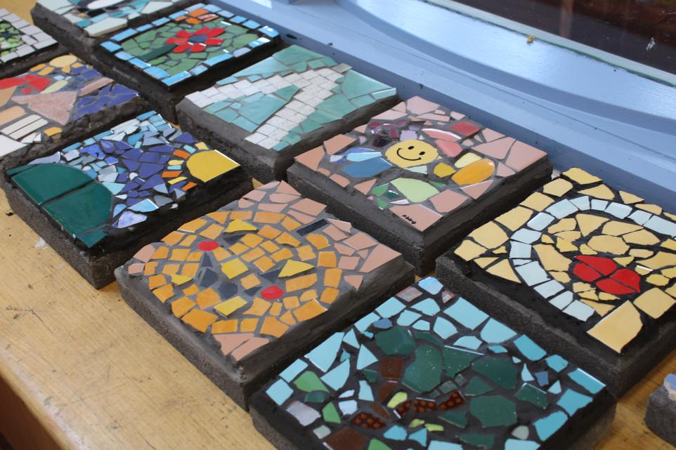 colourful mosaics paver tiles 
