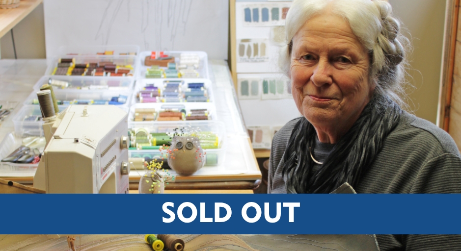 Portrait of Annemeike Mein with sold out banner