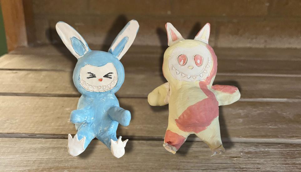 Kids handbuilding with clay La BuBu dolls 