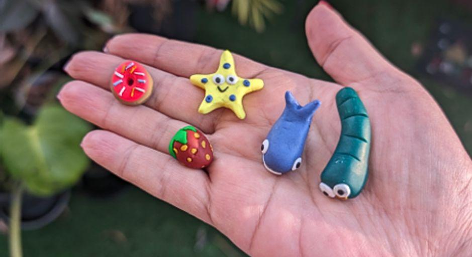 Small charms made out of polymer clay
