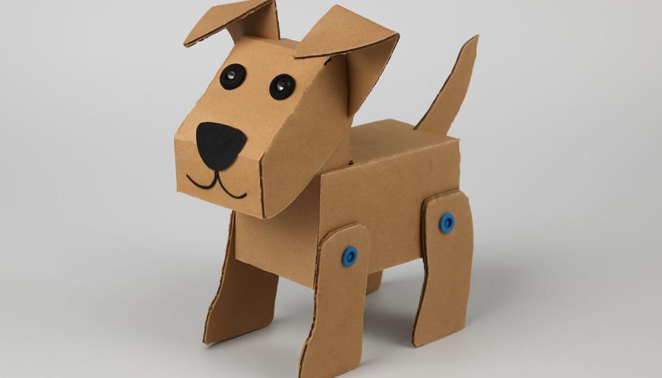 Dog made out of cardboard STEAM