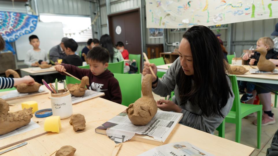Family clay workshop at Strathdon House 