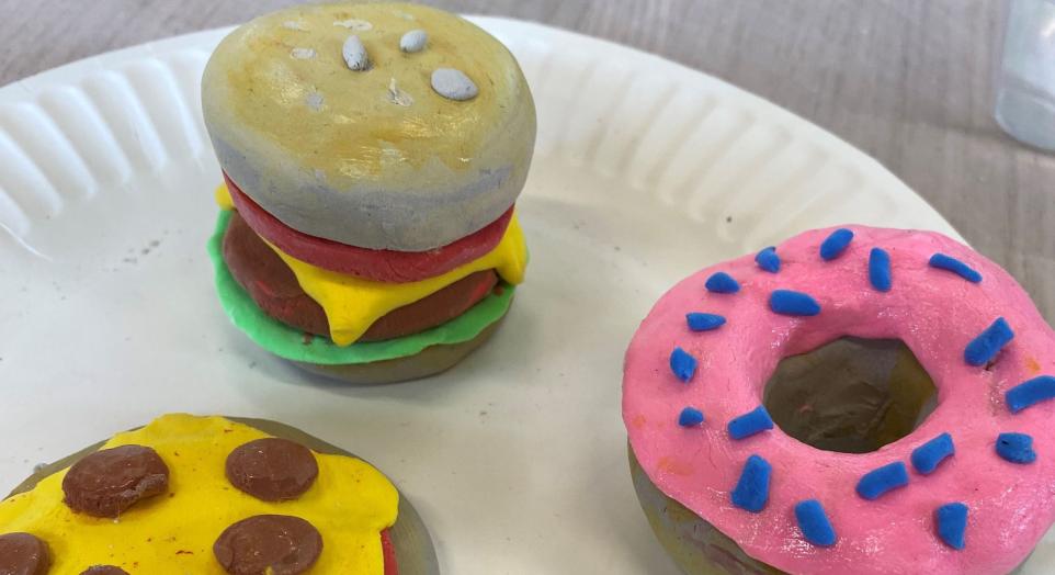 fast food made with air-dried clay 