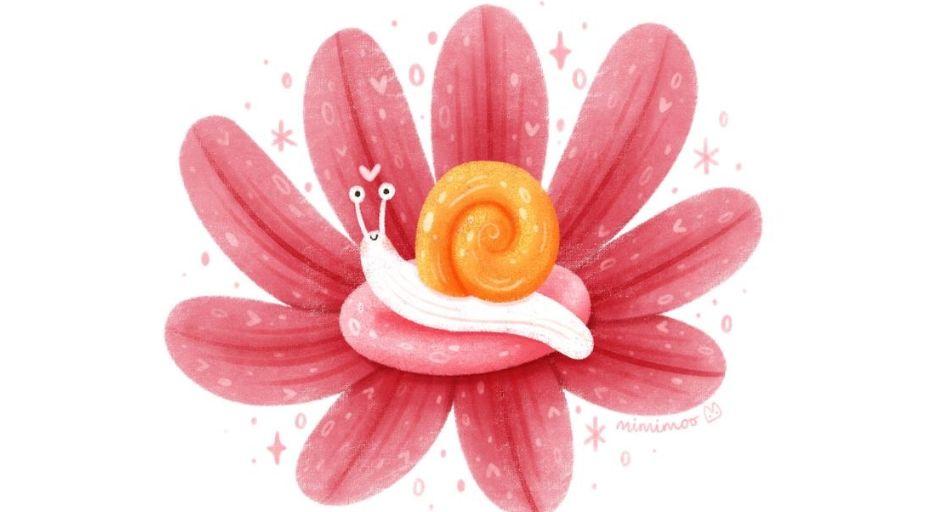 Procreate digital snail illustration