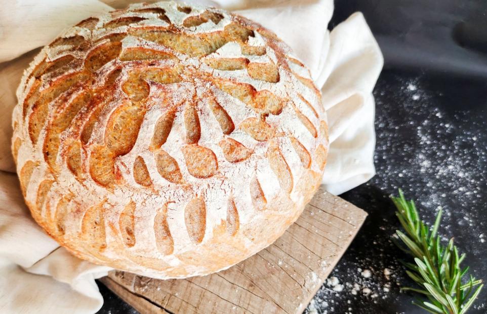 SHOP sourdough bread with spring herbs dips