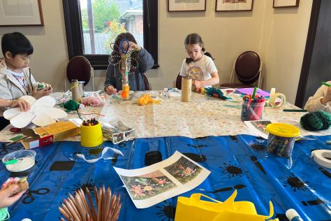 children in art class at Strathdon House 