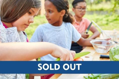 sold out text overlay kids cooking class