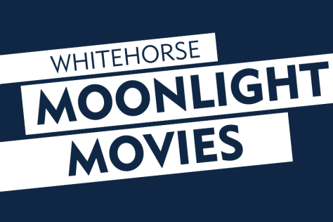 Moonlight movies banner on blue background