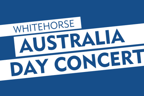 australia day concert banner on blue background