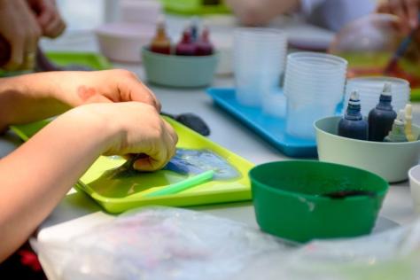 Children making slime