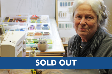 Portrait of Annemeike Mein with sold out banner