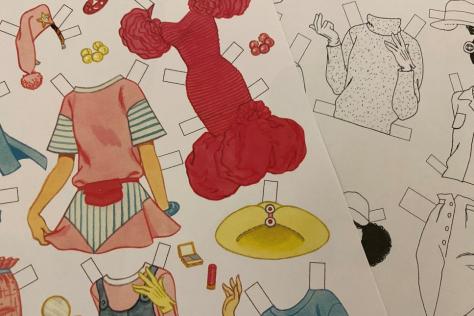 montage of 80s clothes to cut out