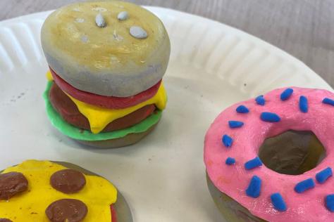 fast food made with air-dried clay 