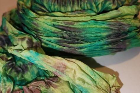 hand dyed silk scarf