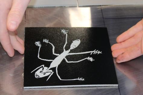 lino print black and white ant