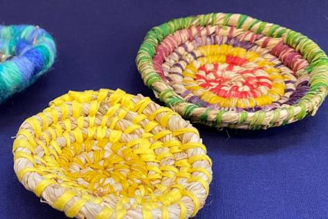 raffia basket weaving by Monika