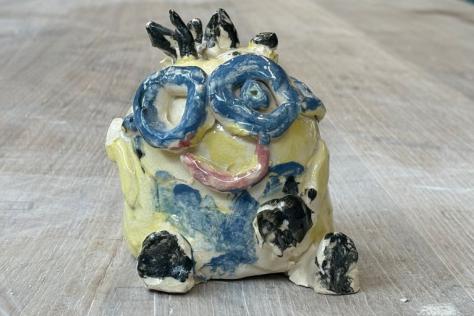 kids clay work minions