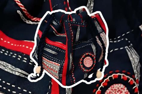 Example stitches on Japanese ricebag