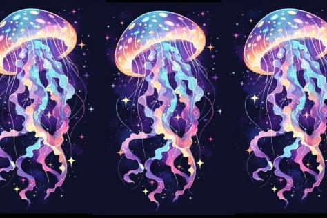 Procreate digital art glow jellyfish