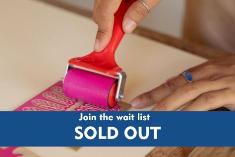 kids printmaking lino with sold out overlay